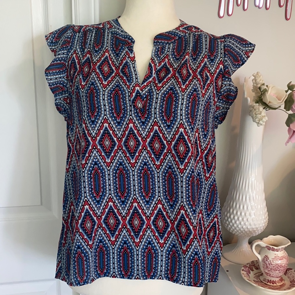 Sweet Rain Ruffle Sleeve Boho Blouse